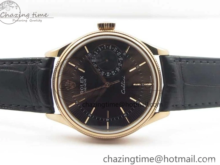 Markers Edition on Date BP Real Stick Cellini Black SA3165 RG 50519 Best Black Maker Dial Strap Leather 0725